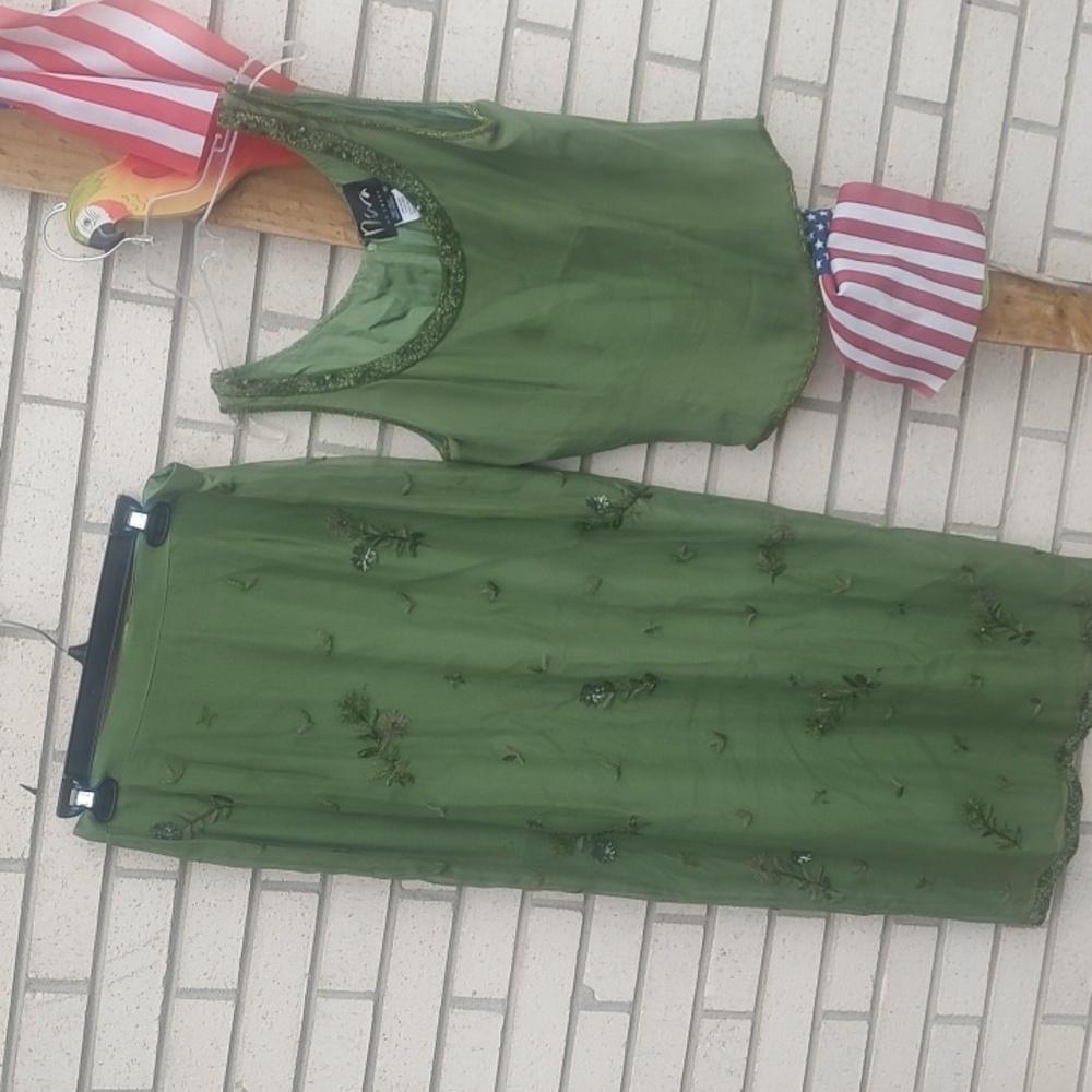 Diva Olive Green Skirt Set